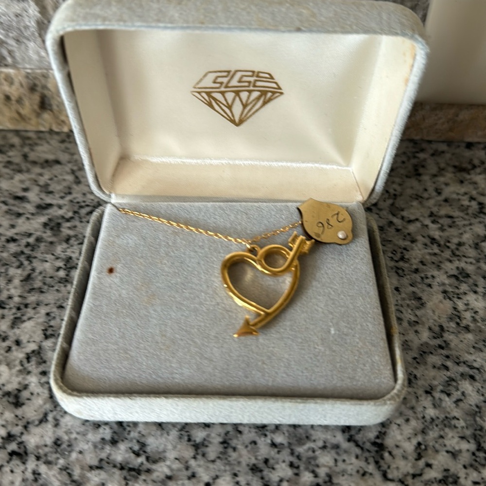 Gold Plated Heart & Arrow Necklace - NWT